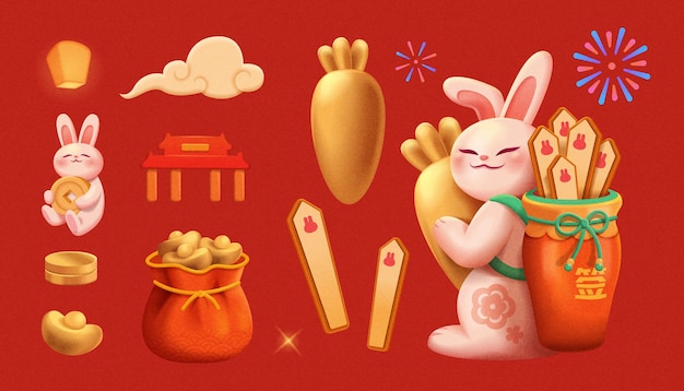 Year of the rabbit set