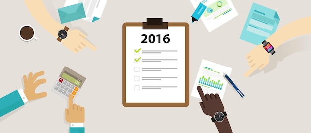 year target check list business review plan resolution