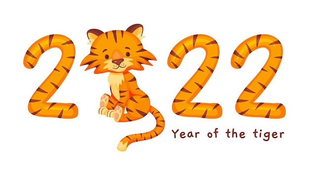 Year of the tiger 2022 template Chinese new year symbol vector illustration