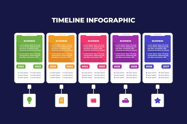 Year Timeline Infographic Business Design Template