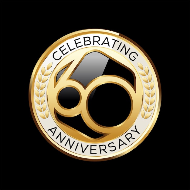 Years Anniversary emblem isolated on black