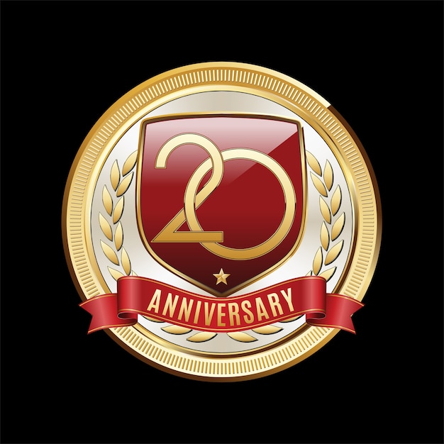 Years Anniversary emblem isolated on black