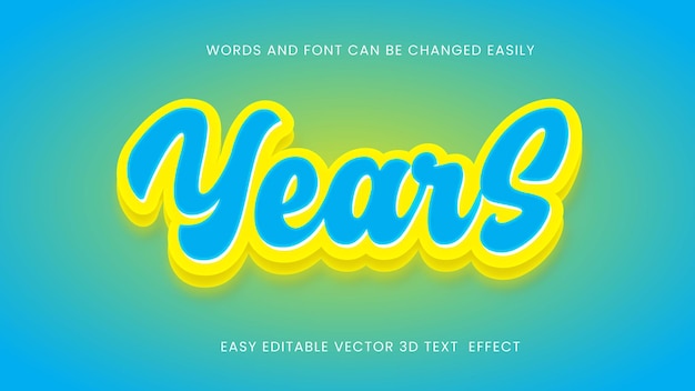 Years text editable style