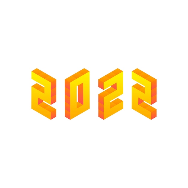 Yellow 2022 Numbers Isometric Object