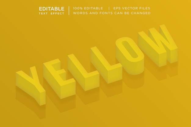 yellow 3d editable text effect