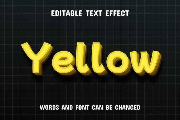 Yellow 3d text effect