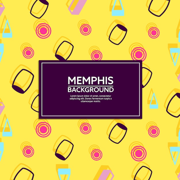 Yellow Abstract Memphis Style Background 