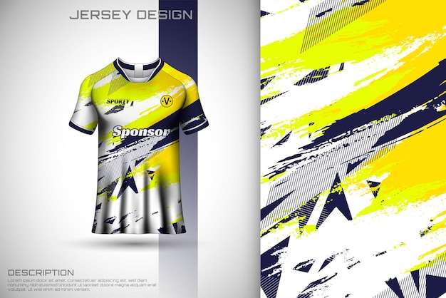 Yellow abstract textured sports tshirt design for racing football gaming motocross cycling