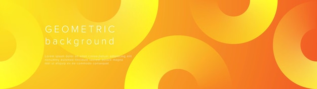 Yellow abstract with dynamic effect motion orange gradient trendy technology business long banner