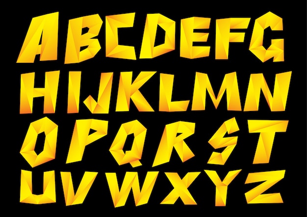 yellow alphabet typography 