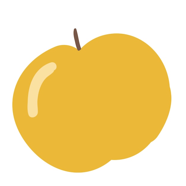 Yellow apple vector illustration simple cartoon style