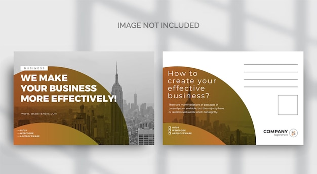 yellow attractive professional modern business postcard design template