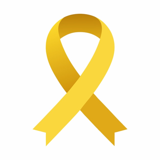 yellow awareness ribbon vector illustration