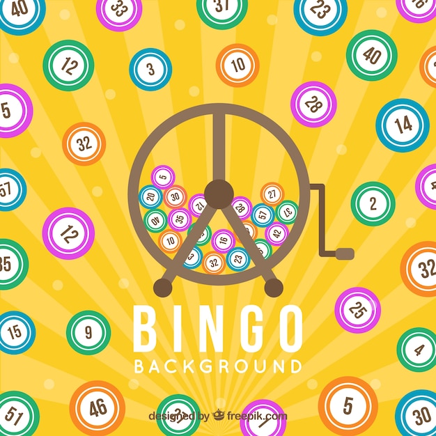 Yellow background with bingo balls