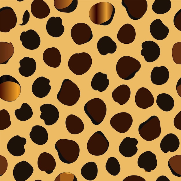 Vector a yellow background with black dots and brown dots