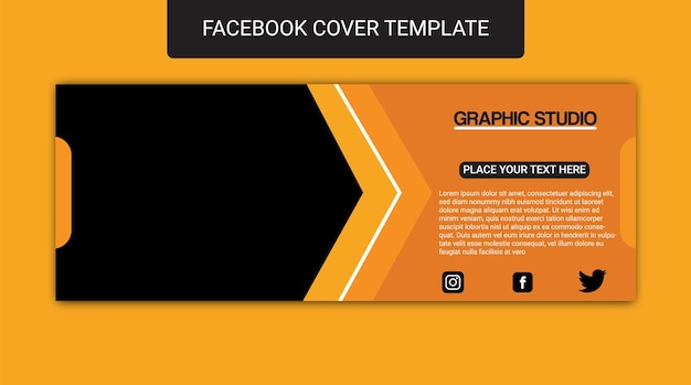 Vector a yellow background with the word facebook cover template