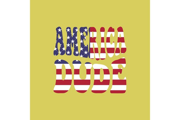 Vector a yellow background with the words america guy written in the middle.