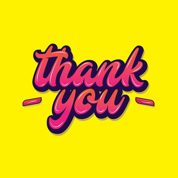 A yellow background with the words thank you written in pink.