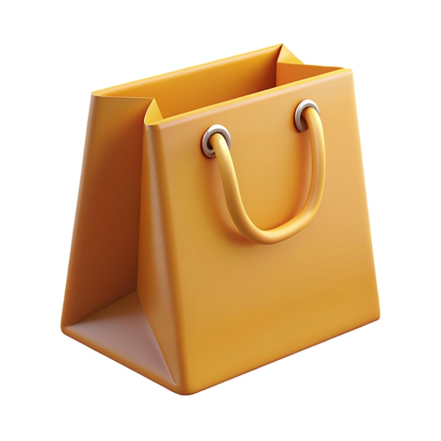 a yellow bag with handles that say shopping