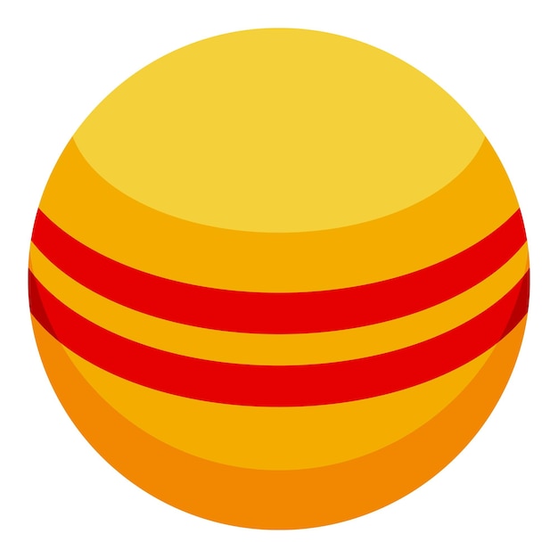 Yellow ball with red stripes representing fun and games