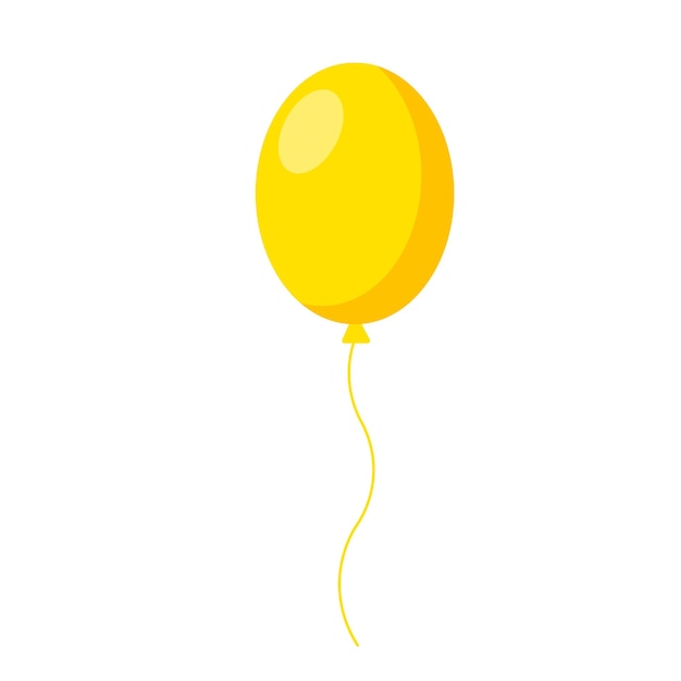 Yellow balloon vector illustration isolated on a white background