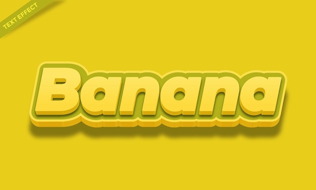 Yellow banana fruit text effect design