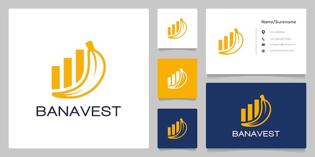 Yellow Banana Investment Logo design minimalist concept