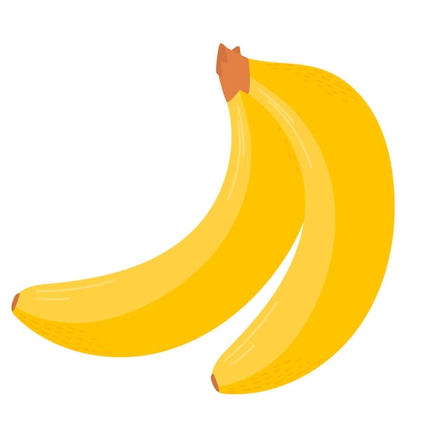 Yellow bananas in flat style Banana icons Vector illustration isolated on white background