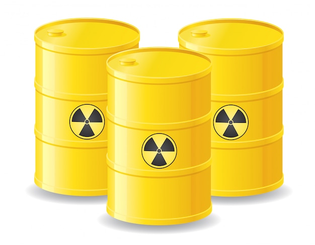 Yellow barrels of radioactive waste