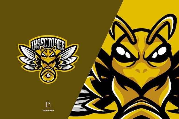 yellow bee mascot esport game logo for sport gaming team