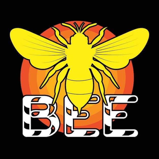 A yellow bee with the word bee on it