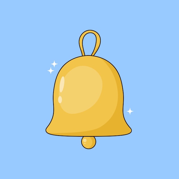 Yellow Bell Doodle Cartoon Illustration