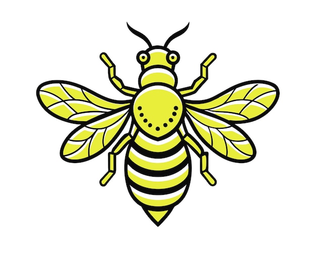 Yellow black bumblebee design hand drawn Vector