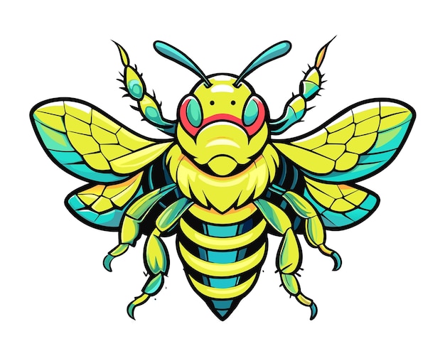 Yellow black bumblebee design hand drawn Vector