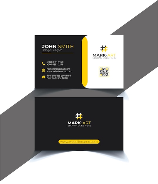 Yellow and black business card