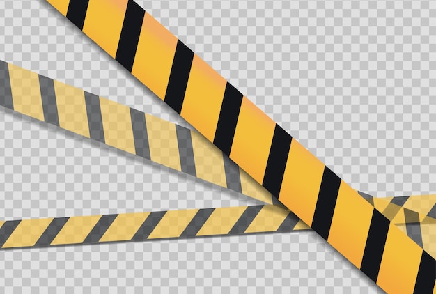 Vector yellow and black caution tape with a yellow caution tape