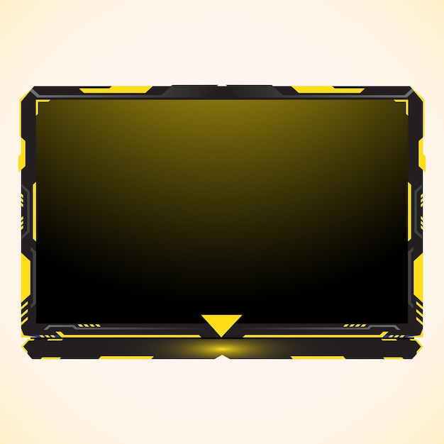 Yellow and black facecam frame live stream gaming element