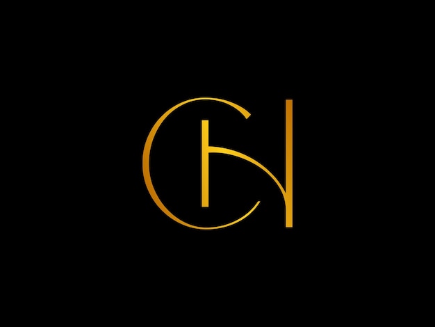 A yellow and black logo with the letter ch on it