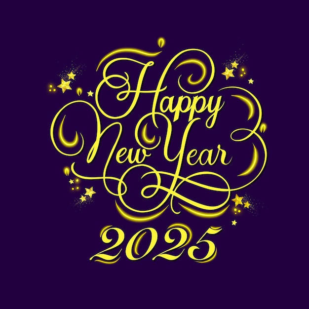 Vector a yellow and black logo with a picture of a happy new year on it