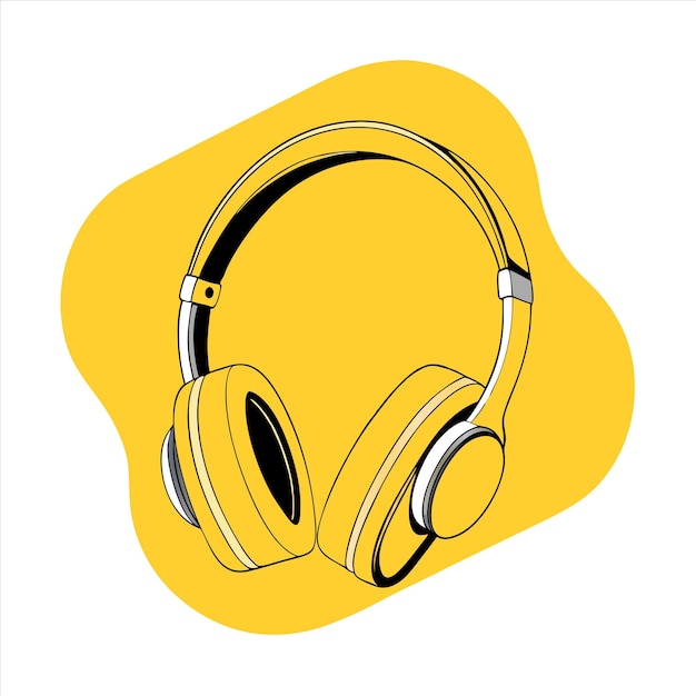 a yellow and black pair of headphones with a yellow background