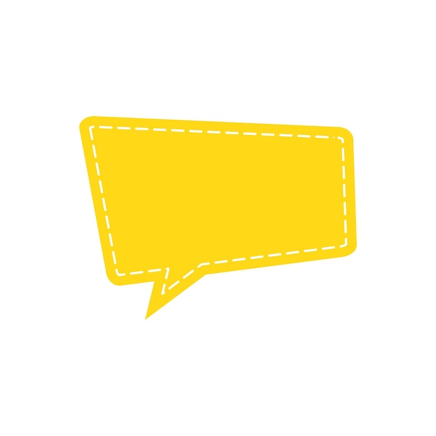 Yellow Blank Speech Bubble Vector Template