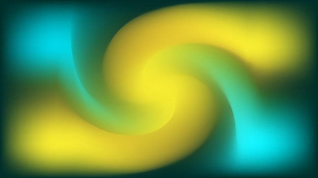 a yellow and blue abstract pattern with a green background