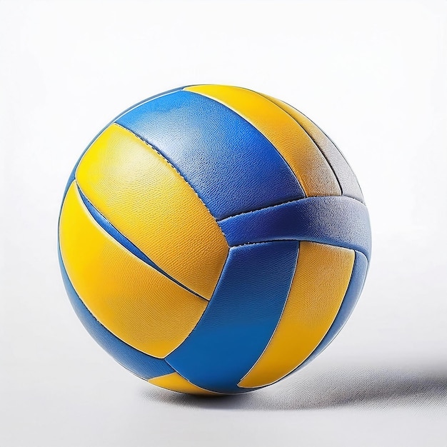 Vector a yellow and blue volleyball with a blue band on it