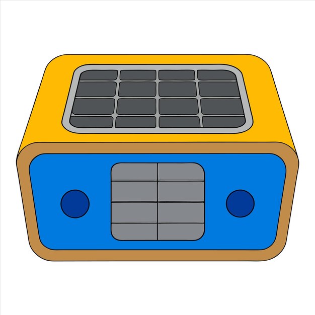 Vector a yellow box with a blue top that says solar system on it