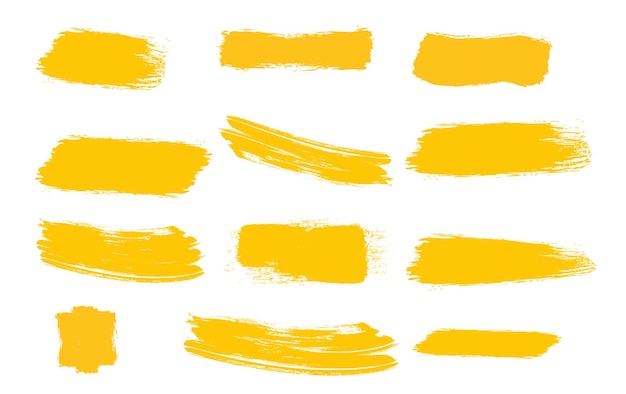 Yellow Brushes Paint Textures strokes Yellow smear Brushes