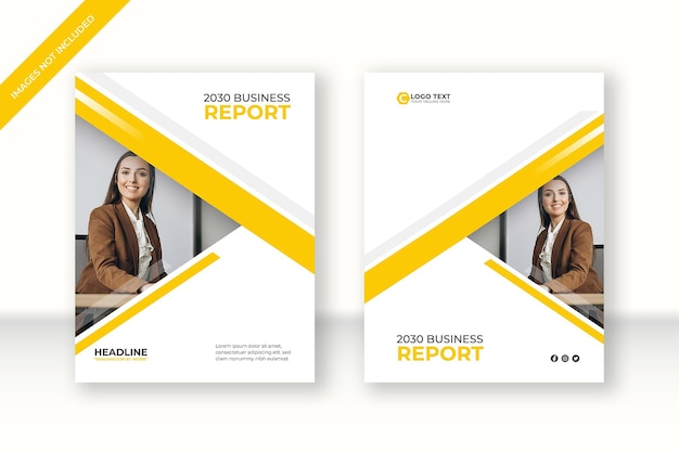 Yellow Business annual report, brochure flyer, book cover design template