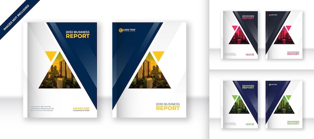 Yellow business annual report, brochure flyer, book cover design template