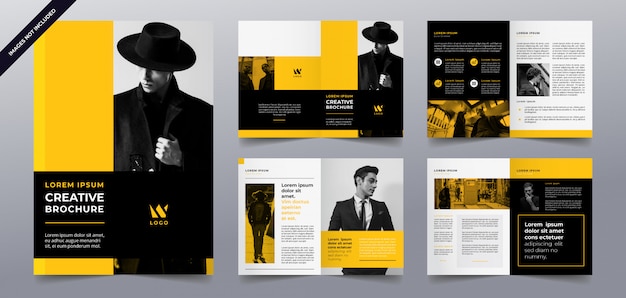 yellow business brochure pages template