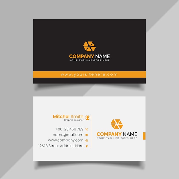 Yellow business card design, corporate business template design