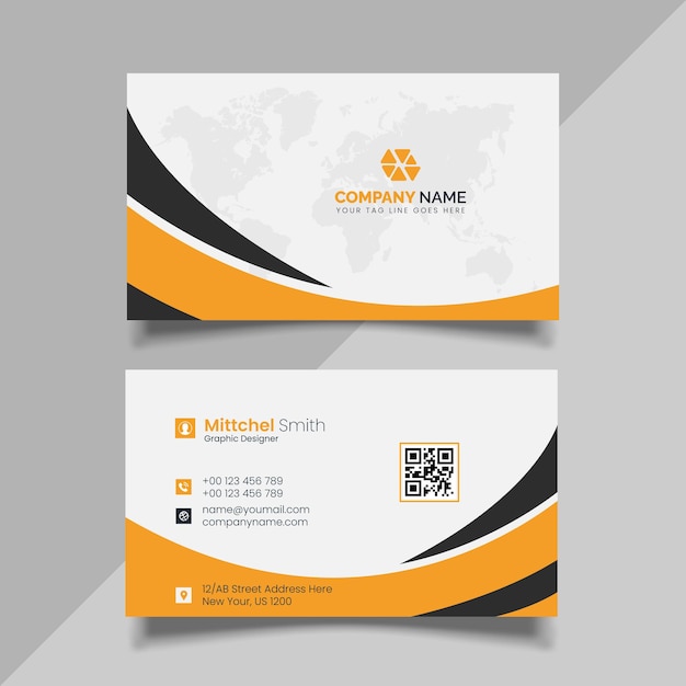 Yellow business card design